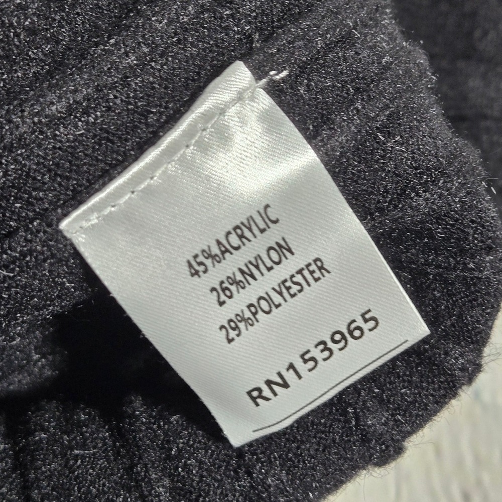 Area Stars Black Shimmer‎ Ribbed Cable Knit Quarter Zip Sailor Collar Sweater S - Picture 6 of 10